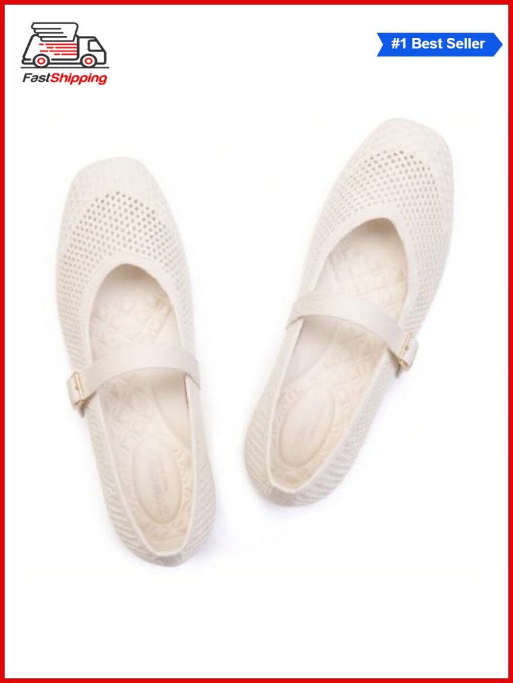 Women's Knitted Mesh Square Toe Comfort Flats Slip-On Casual Work Shoes